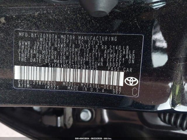 2025 TOYOTA COROLLA LE 9