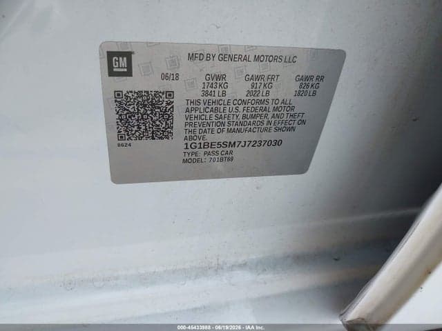 2018 CHEVROLET CRUZE LT AUTO 9
