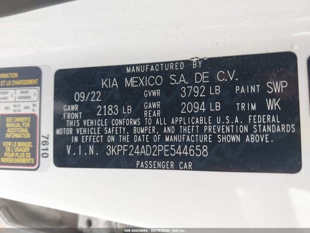 2023 KIA FORTE LXS 9