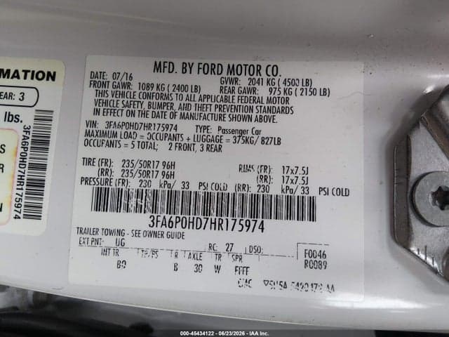 2017 FORD FUSION SE 9
