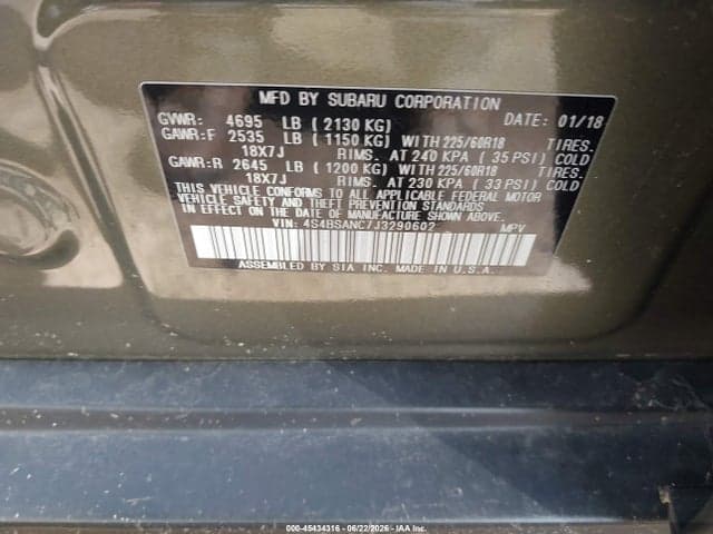 2018 SUBARU OUTBACK 2.5I LIMITED 9