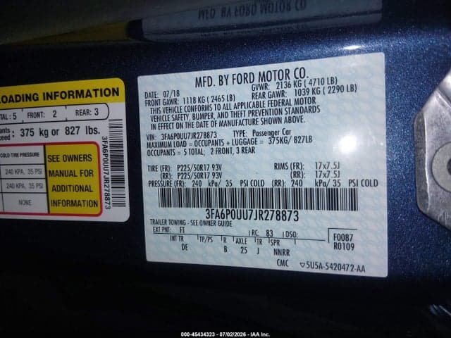 2018 FORD FUSION HYBRID S 9