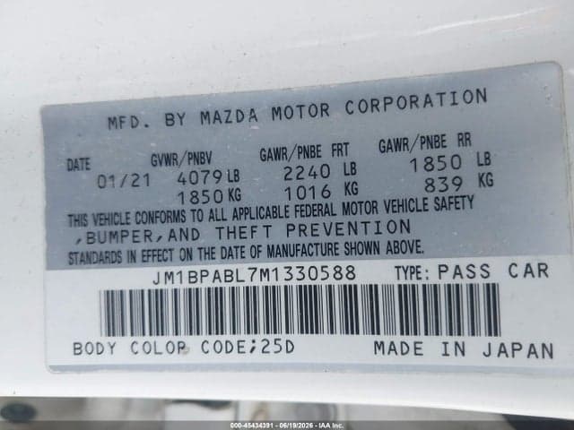 2021 MAZDA MAZDA3 SELECT 9