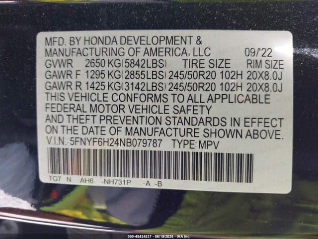 2022 HONDA PILOT AWD SPECIAL EDITION 9