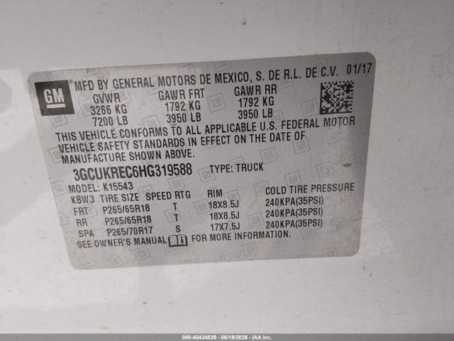 2017 CHEVROLET SILVERADO 1500 2LT 9