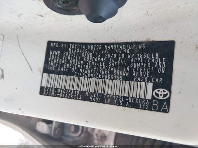2019 TOYOTA COROLLA L/LE/XLE/SE/XSE 10