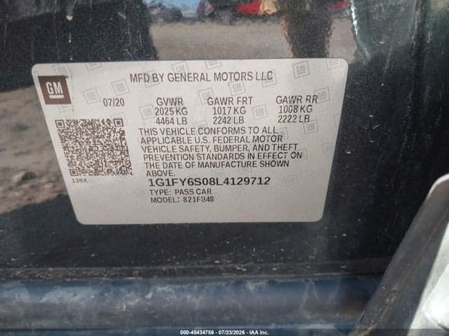 2020 CHEVROLET BOLT EV FWD LT 9