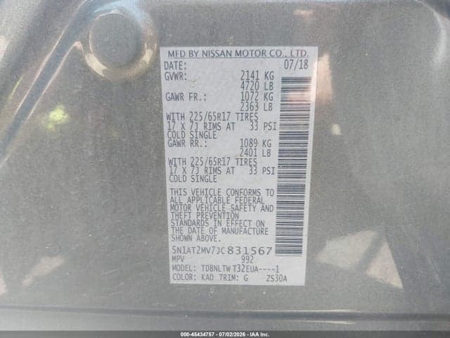 2018 NISSAN ROGUE SV 9