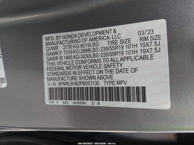 2023 HONDA ODYSSEY TOURING 9