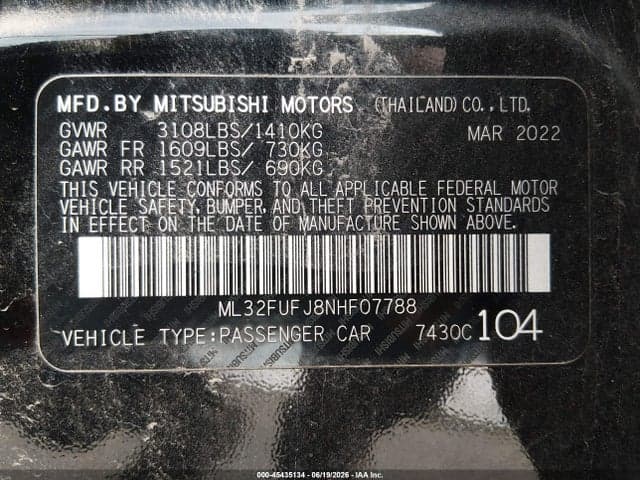 2022 MITSUBISHI MIRAGE G4 9