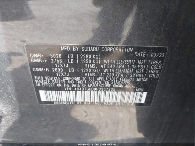 2023 SUBARU OUTBACK WILDERNESS 9