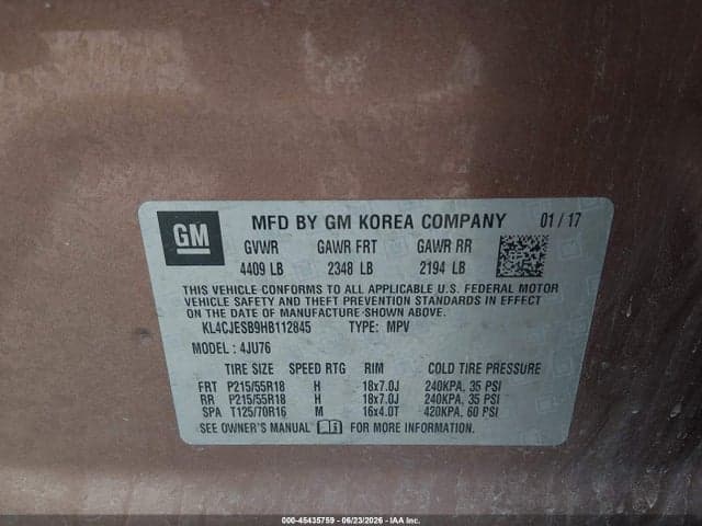 2017 BUICK ENCORE PREFERRED 9