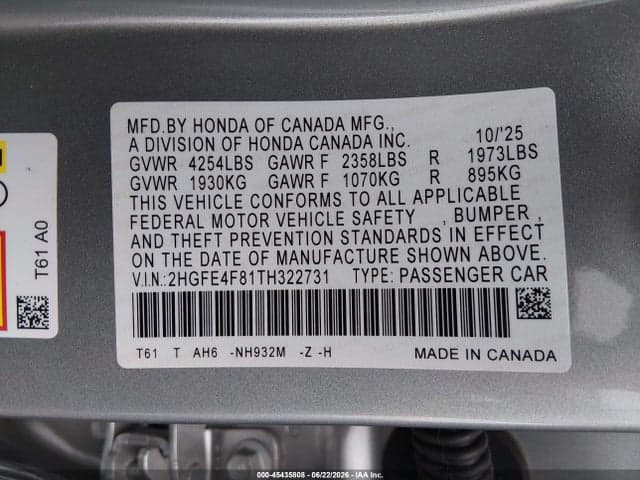 2026 HONDA CIVIC HYBRID SPORT/SPORT TOURING 9