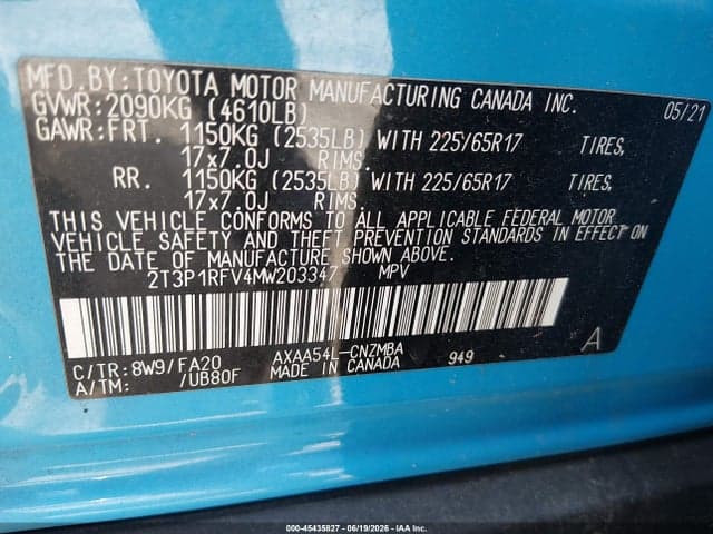 2021 TOYOTA RAV4 XLE 9