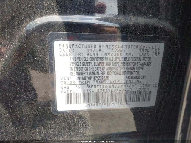 2019 NISSAN SENTRA S 9
