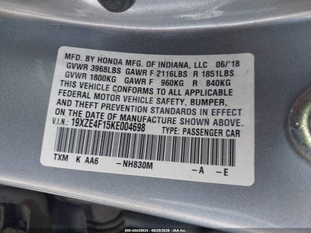 2019 HONDA INSIGHT LX 9