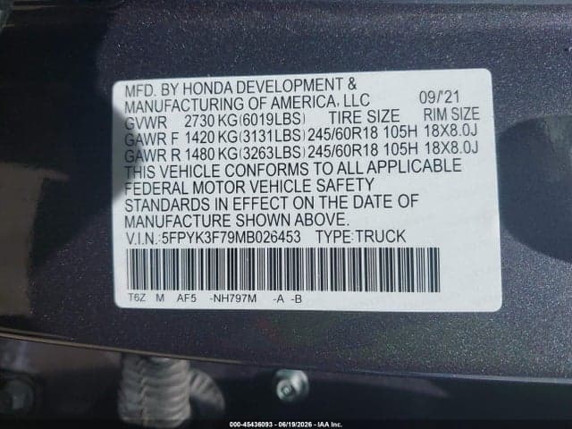 2021 HONDA RIDGELINE RTL-E 9