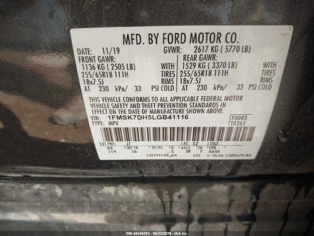 2020 FORD EXPLORER XLT 9