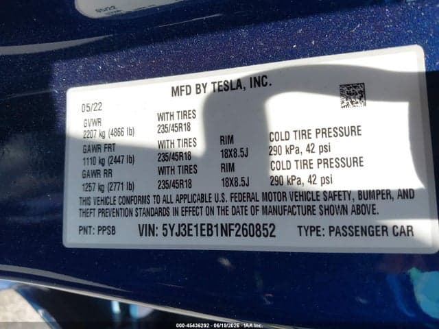 2022 TESLA MODEL 3 10