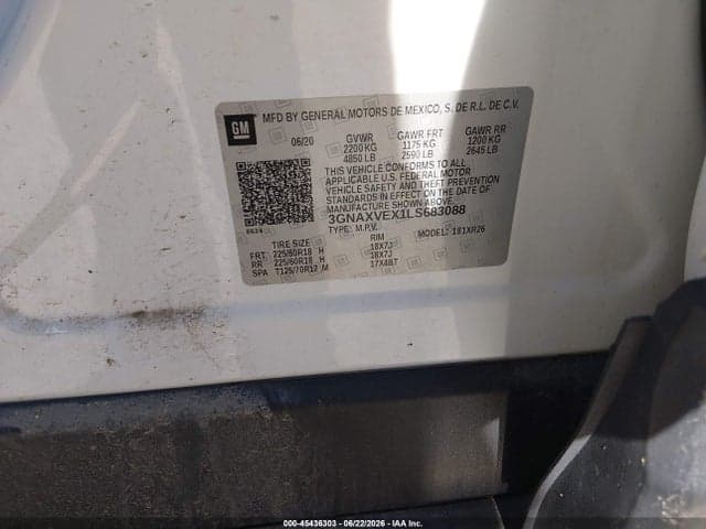 2020 CHEVROLET EQUINOX AWD LT 2.0L TURBO 9