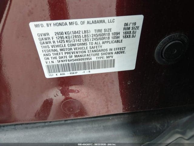 2019 HONDA PILOT EX-L 9