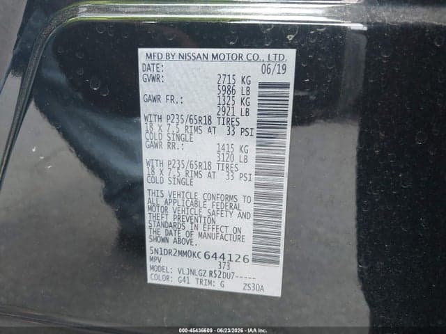 2019 NISSAN PATHFINDER SL 9