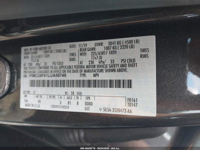 2020 FORD ESCAPE S 9