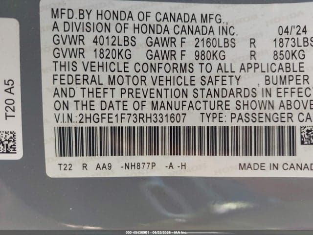 2024 HONDA CIVIC EX 9