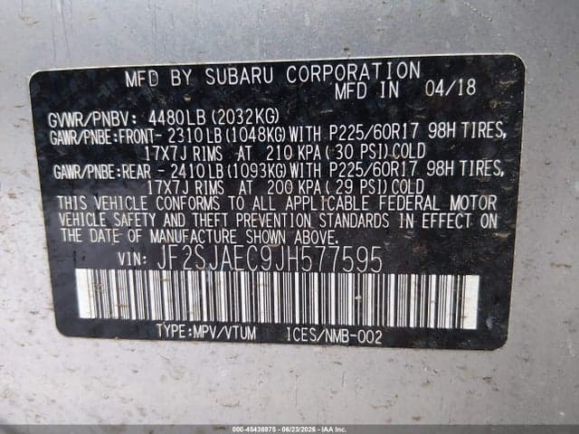 2018 SUBARU FORESTER 2.5I PREMIUM 9