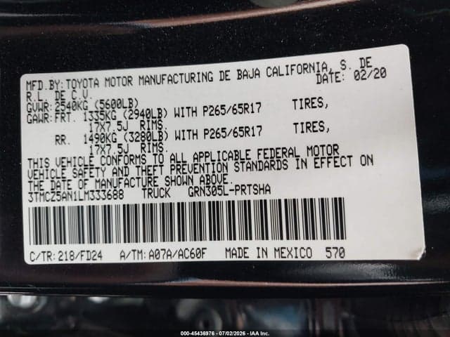 2020 TOYOTA TACOMA TRD SPORT 9