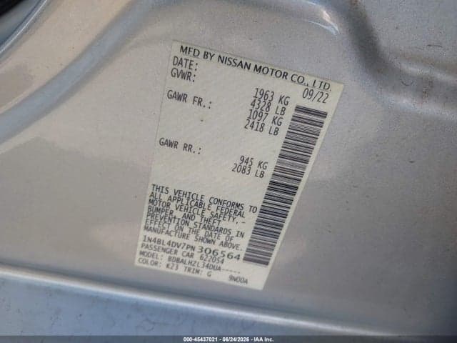 2023 NISSAN ALTIMA SV FWD 9