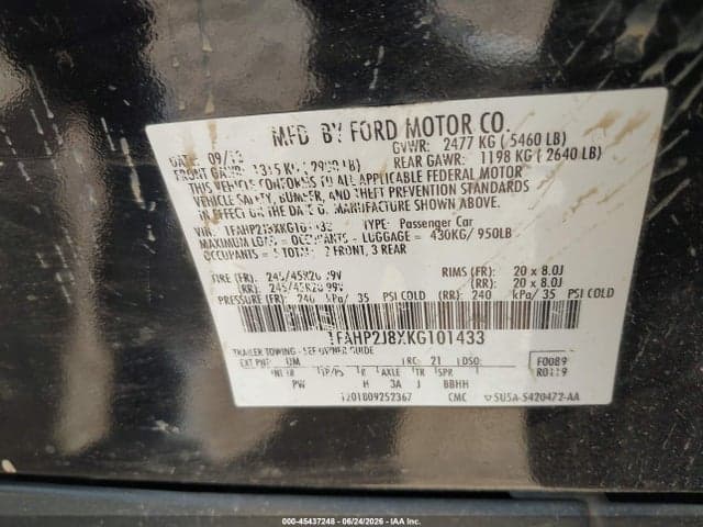 2019 FORD TAURUS LIMITED 9