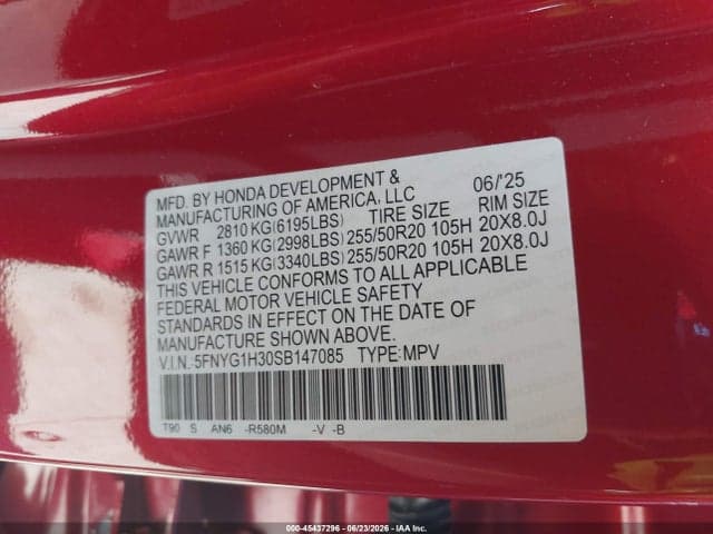 2025 HONDA PILOT SPORT 9