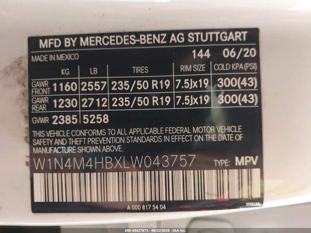 2020 MERCEDES-BENZ GLB 250 4MATIC 9