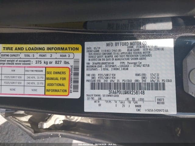 2019 FORD FUSION HYBRID SE 9