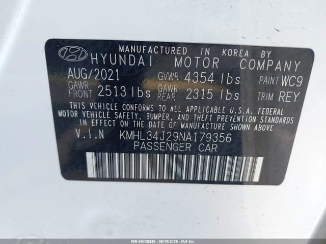 2022 HYUNDAI SONATA LIMITED 9