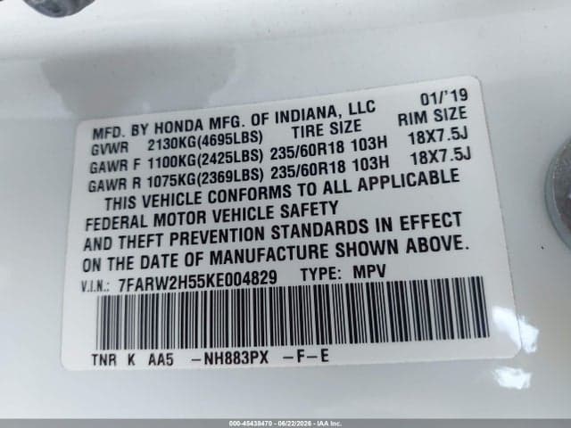2019 HONDA CR-V EX 9