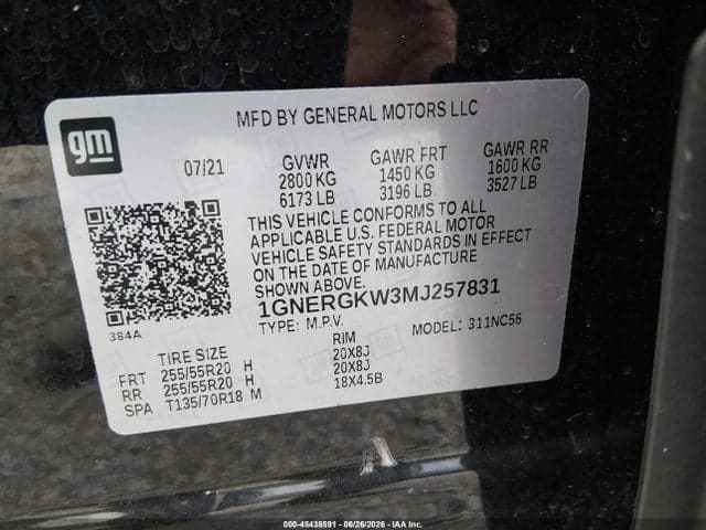 2021 CHEVROLET TRAVERSE FWD LT CLOTH 9