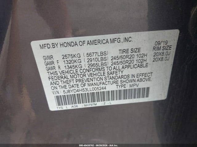 2020 ACURA MDX TECHNOLOGY PACKAGE 9