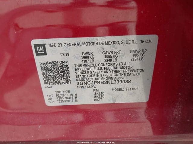2019 CHEVROLET TRAX LT 8
