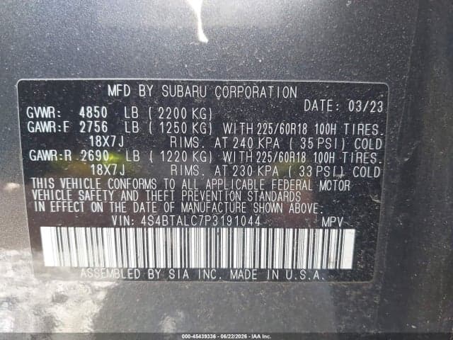 2023 SUBARU OUTBACK ONYX EDITION 9