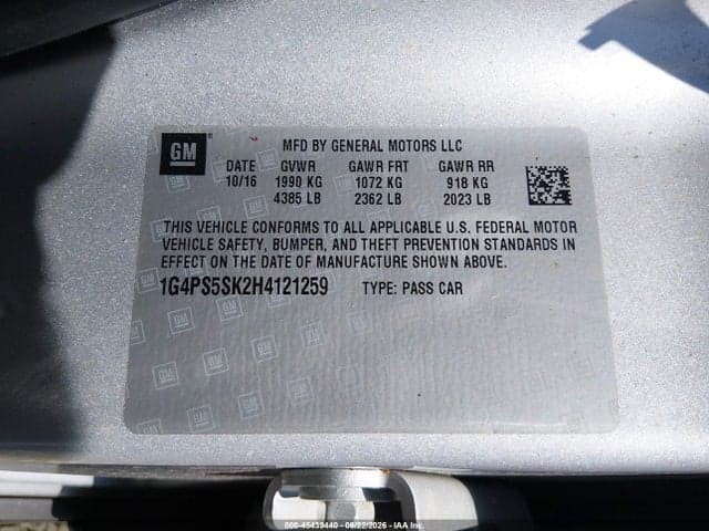 2017 BUICK VERANO LEATHER GROUP 9