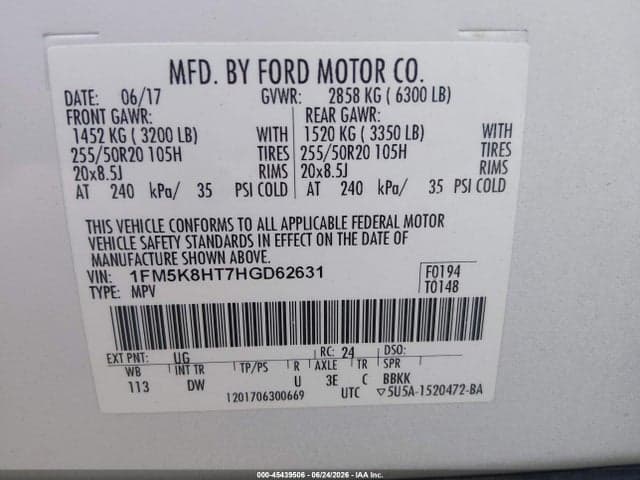 2017 FORD EXPLORER PLATINUM 9