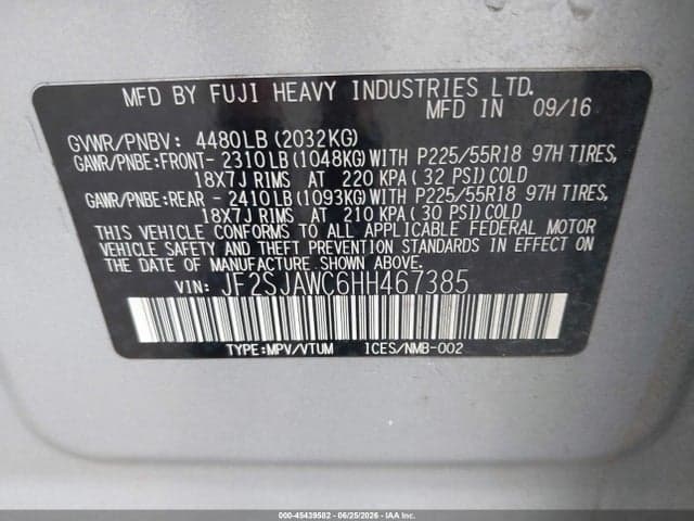 2017 SUBARU FORESTER 2.5I TOURING 9