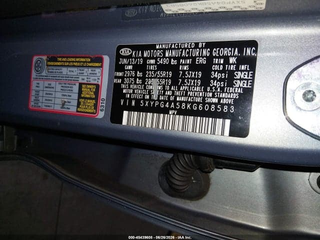 2019 KIA SORENTO 3.3L S 9