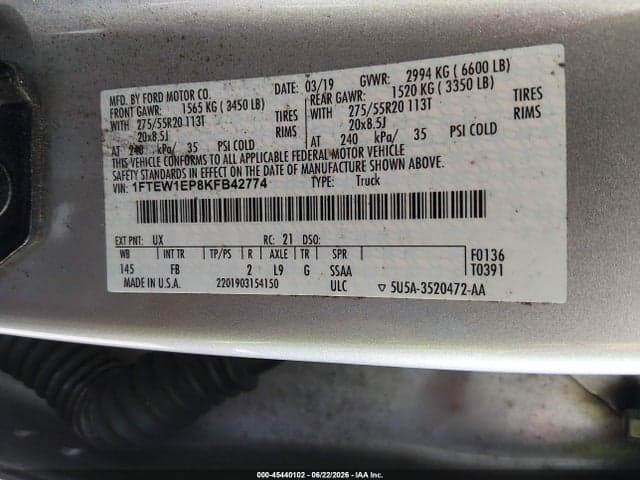 2019 FORD F-150 XLT 9