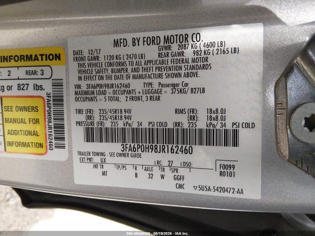 2018 FORD FUSION SE 9