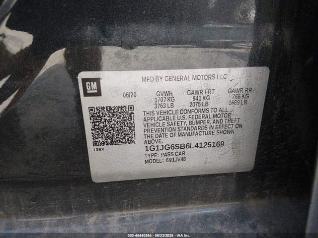 2020 CHEVROLET SONIC FWD 1FL 5-DOOR 9