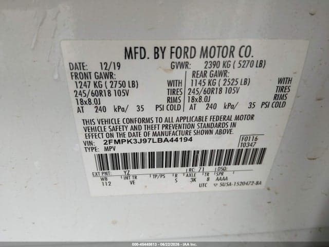 2020 FORD EDGE SEL 9
