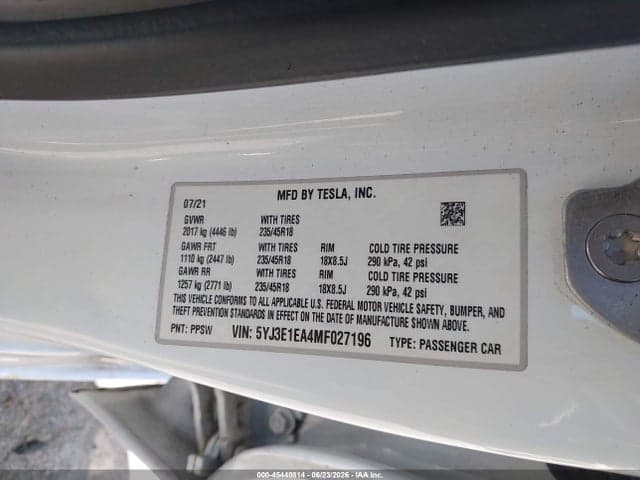 2021 TESLA MODEL 3 9